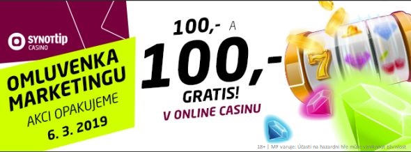 Získejte dnes v SYNOTTIPu bonus 100,-