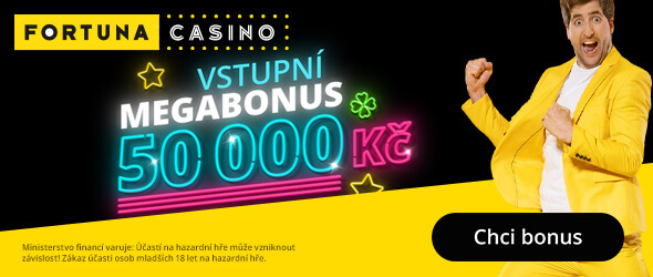 Získej vstupní megabonus až 50 000 Kč v online casinu Fortuna