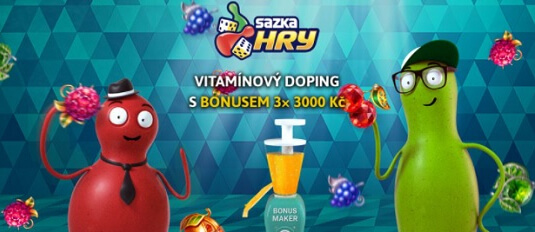 Akce Sazka Her - Vitaminový doping s bonusem 3x 3 000 Kč