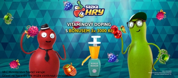Akce Sazka Her - Vitaminový doping s bonusem 3x 3 000 Kč