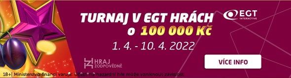 Hrajte v SYNOT TIP casinu turnaj v EGT hrách o sto tisíc korun