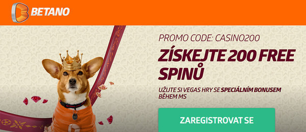 Registrujte se u Betana s promo kódem CASINO200 a získejte 200 free spinů zdarma