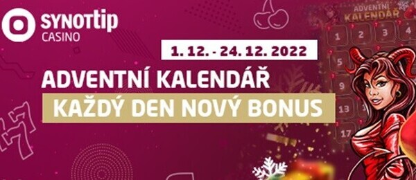 Adventní kalendář plný bonusů u SYNOT TIP 