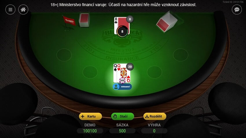 Zahrajte si Multi Blackjack v Chance Vegas.