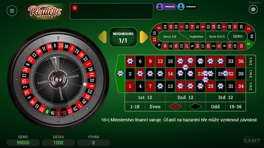 Zahrajte si Multi Roulette v Chance Vegas.