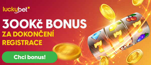 Vyplňte registrační formulář u LuckyBetu a získejte bonus 300 Kč za registraci zdarma