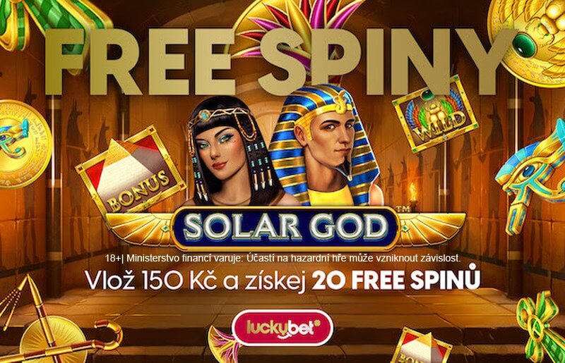 Free spiny čekají ve středu ve hře Solar God, stačí provést vklad 150 Kč.