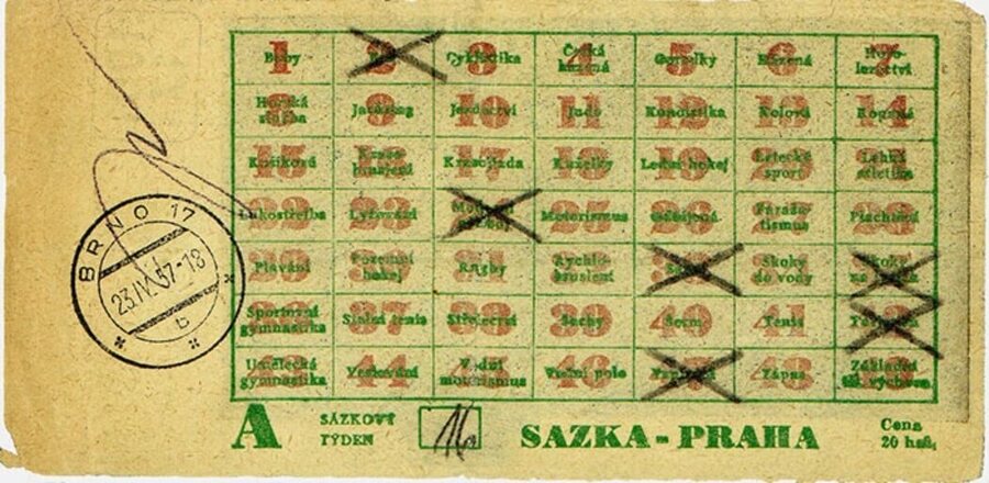 Sazka tiket 1956