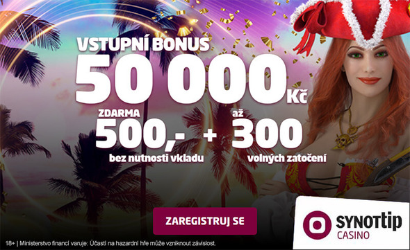 Aktuální bonus zdarma SYNOT TIP: 500,- pro nové hráče