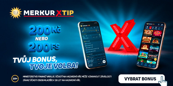 Nový bonus MerkurXtip: vyberte si 200 Kč nebo 200 free spinů