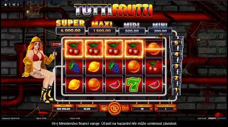 Hrací automat zdarma s ovocem Tutti Frutti