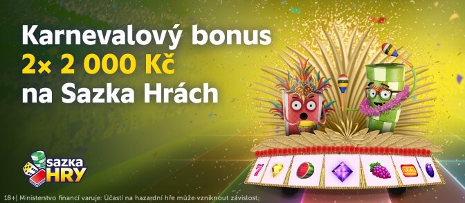 Sazka Hry karnevalový bonus až 4 000 Kč!
