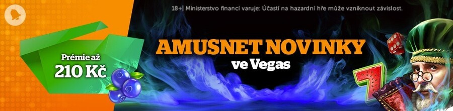 Amusnet novinky ve Vegas s bonusem až 210 Kč